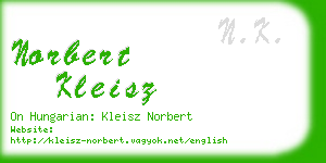 norbert kleisz business card